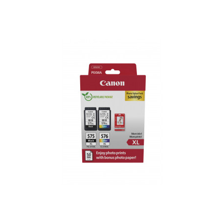 CANON Pack 2 cartouches Encre PG-575XL/CL-576XL 15&12,6ml+ papier