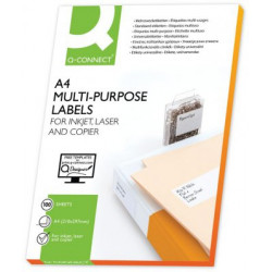 Q-CONNECT Boîte de 100 étiquettes multi-usages blanches 210 x 297mm