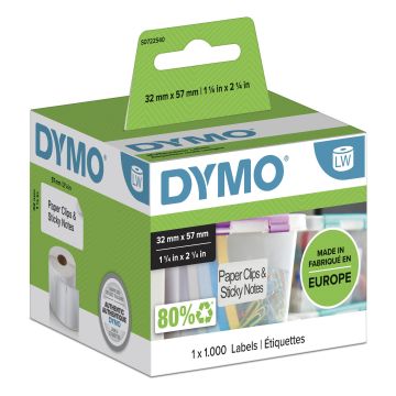 DYMO Rouleau de 1000 étiquettes pour Label Writer 57x32mm en papier blanc