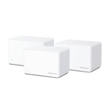 Système Wi-Fi 6 (lot de 3 packs) Mesh AX3000 pour Toute la Maison Vitesse 574 Mbps (2,4 GHz) + 2402 Mbps (5 GHz) 3 ports Gigabit 3 antennes internes Coul Blanc
