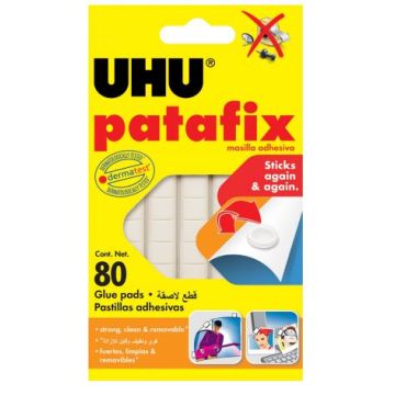 UHU Sachet de 80 pastilles adhésive patafix coloris blanc
