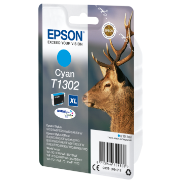 EPSON Cartouche Cerf T1302 Encre DURABrite Ultra Cyan XL 10,1ml