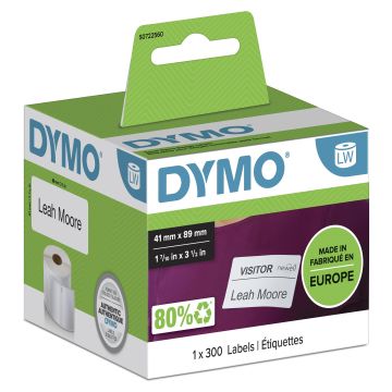 DYMO Rouleau de 300 étiquettes pour Label Writer 89 x 41 mm papier