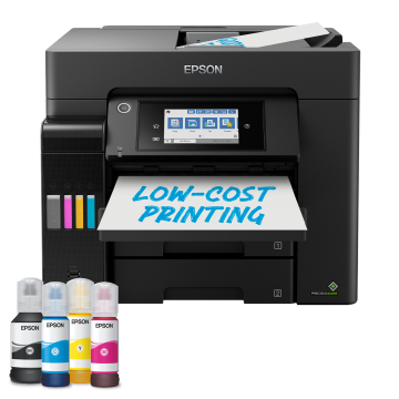 EPSON EcoTank ET-5855 BlueAngel MFP 4en1 Jet encre coul A4 rechargeable 25ppm/25ppm, R-V imp-scanne, chargeur 50p,Fax,Wifi,Wifi-direct,USB,Ethernet,2bac 550fmax
