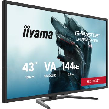 Ecran IIYAMA 43" Noir 0.3ms G-MASTER Red Eagle VA LED 16:9 3840x2160 144Hz 550 cd/m² FreeSync 2xDisplayport 2xHDMI HPs 2xUSB(3.2) 2xUSB-C / G4380UHSU-B2