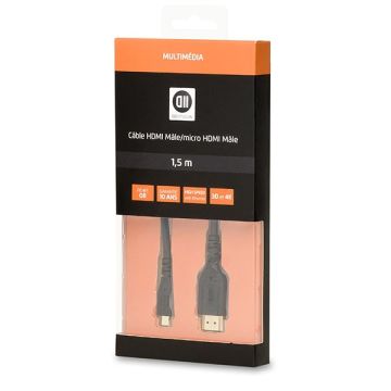 Câble HDMI 1.4 mâle/ micro HDMI mâle Noir/Gold