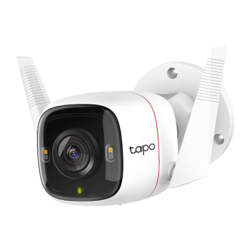 Caméra de sécurité Tapo WiFi Extérieure 2K 4MP 2,4 GHz stockage 256 Go IP66 Détection de mouvement et notifi Alarme sonore Télécommande Audio bidirectionnel