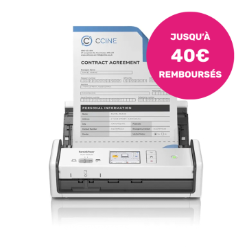 BROTHER ADS1800W Scanner de documents compact, recto-verso, 30ppm, 600dpi, 512Mo, chargeur 20f, Wifi, Wifi-direct,USB-C