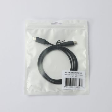 Câble USB-C/USB-C 2.0 Male/Male - 100W - Longueur 1M - Noir - en sachet