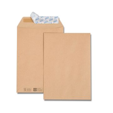 GPV GREEN 500 pochettes kraft brun recyclé C5 162x229 90 g bande de protection