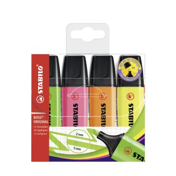 STABILO BOSS Lot de 4 surligneurs