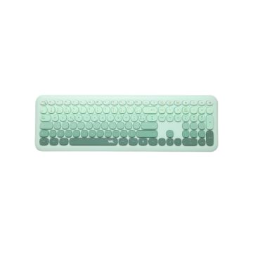 WE POP Pack clavier + souris sans-fil 2.4Ghz récepteur USB + adapteur USB-C, 104 touches, piles incluses, vert
