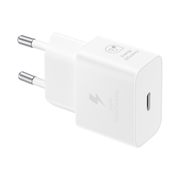 Chargeur secteur RAPIDE 25W Type C matériaux recyclés GaN sans câble Coloris Blanc SAMSUNG