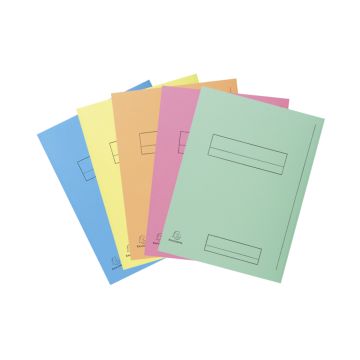 EXACOMPTA Paquet de 50 chemises imprimées 2 rabats SUPER 210 - 24x32cm - Couleurs assorties