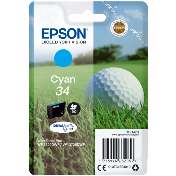 EPSON Cartouche Golf 34 Encre Durabrite Cyan 4,2ml