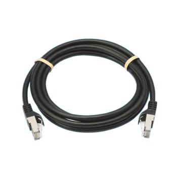 Câble RJ45 Male/Male droit CAT8 S/FTP - Longueur 0.15M - Noir - 100% cuivre - en sachet