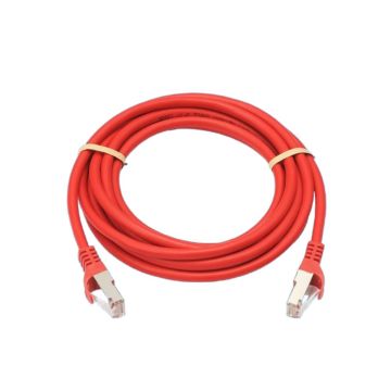 Câble RJ45 Male/Male droit CAT8 S/FTP - Longueur 0.15M - Rouge - 100% cuivre - en sachet