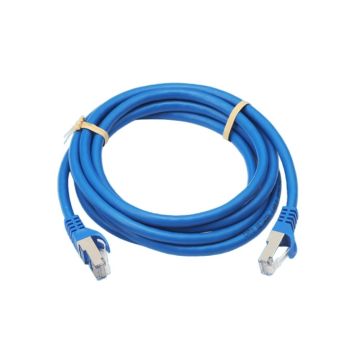 Câble RJ45 Male/Male droit CAT8 S/FTP - Longueur 0.15M - 100% cuivre - Bleu - en sachet