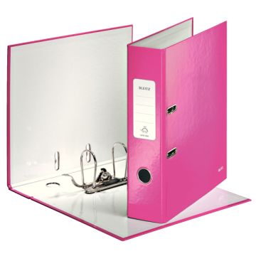 LEITZ Classeur à levier WOW, plastifié, dos de 80 mm, rose