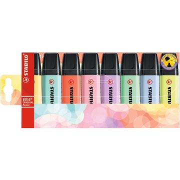 STABILO BOSS Lot de 8 surligneurs pastel