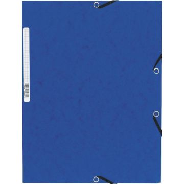 EXACOMPTA Chemise 3 rabats à élastiques bleu carte lustrée