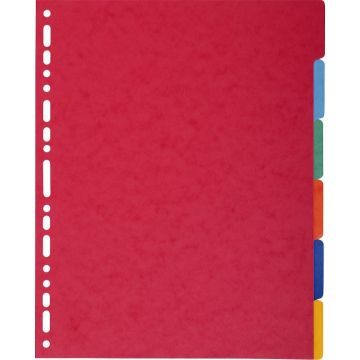 EXACOMPTA Intercalaires carte lustrée 400g 6 positions - A4 maxi - Couleurs assorties