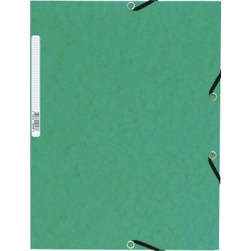 EXACOMPTA Chemise 3 rabats à élastiques vert carte lustrée