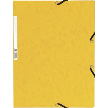 EXACOMPTA Chemise 3 rabats à élastiques jaune carte lustrée