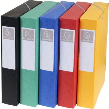 EXACOMPTA Lot de 10 boîtes de classement Cartobox Dos 60mm Carte lustrée - A4 - Couleurs assorties