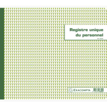 EXACOMPTA Piqûre 27x32cm - Registre unique du personnel (salariés et stagiaires) - 56 pages
