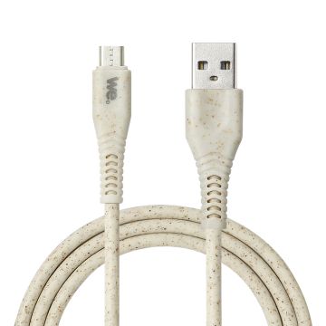 Câble micro USB/USB A bisourcé avec 30% de matières recyclées - 2m - Packaging écoconçu