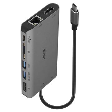 Mini Dock USB 3.2 Type C - 4K HDMI & DP, PD 3.0 100W, USB 3.2, Ethernet Gigabit , SD, Audio