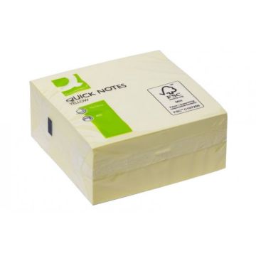QCONNECT 1 Bloc-notes repositionnable cube quick notes 76x76mm coloris jaune 400F