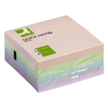 QCONNECT 1 Bloc-notes repositionnable cube quick notes 76x76mm coloris pastel 400F