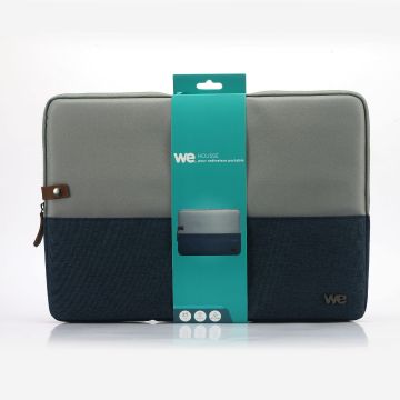 HOUSSE sleeve PC 17,3 '' bicolore BLEU, protection antchoc, attache antivol 44*30.5*2cm