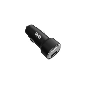 Chargeur allume-cigare WE - 1 ports USB et 1 port USB-C - 60W max - Protocole PPS - Noir