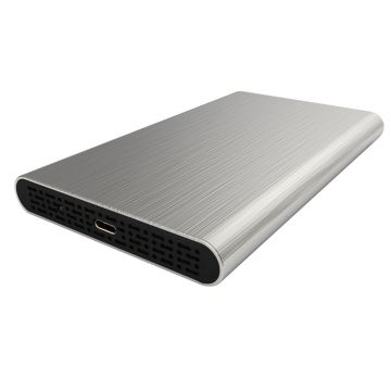 Boitier externe HEDEN 2.5' en Alu sortie USB 3.1 Gen 2 *, Type C cable USB-C/USB-A + USB-C/USB-C ARGENTE