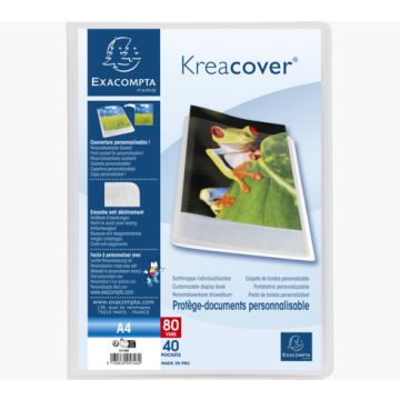 EXACOMPTA Protège-documents en polypropylène semi rigide Kreacover Chromaline 80 vues - A4 - Incolore